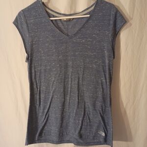 The North Face Women's Blue V-Neck Short Sleeve Top